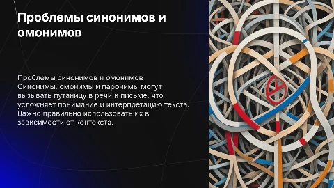 проблемы использования синонимов, омонимов, паронимов
