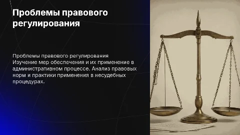 Проблемы правового регулирования мер обеспечения в админпрактике