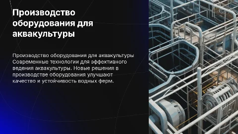 производство оборудования для аквакультуры