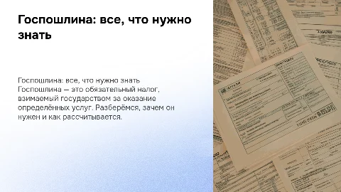 Налог в виде госпошлина все об этом налоге
