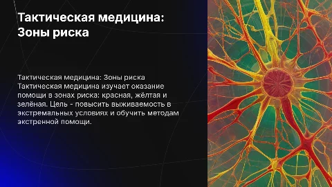 Презентация по тактической медицине: зоны риска и помощь