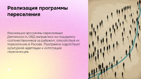 Деятельность ОВД по реализации программы переселения соотечественников