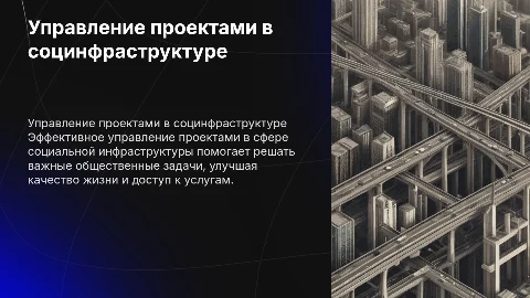 Управление проектами в сфере социальной инфраструктуры