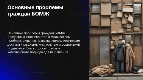Основные проблемы граждан БОМЖ