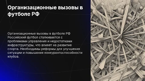 Организационные проблемы российского футбола
