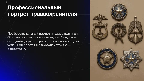 Профессиональный портрет сотрудника правоохранительных органов