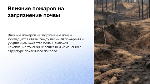 3. Изучение влияния пожаров на загрязнение почвы