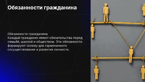 Обязанности гражданина перед семьёй, школой и обществом