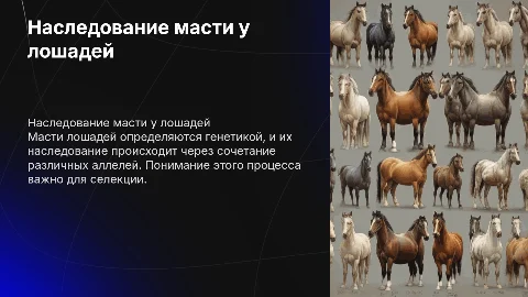 наследование масти у лошади