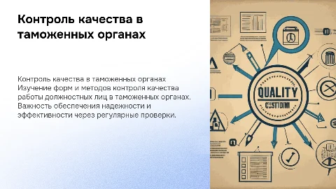 Контроль качества работы должностных лиц таможенных органов