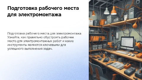 Инструкция по подготовке рабочего места для электромонтажа