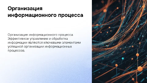 Организация информационного процесса обработки информации