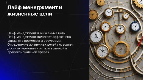 Лайф менеджмент и жизненные цели