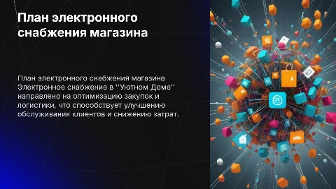 План презентации "Электронное снабжение интернет-магазина"