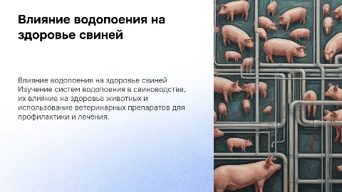 Система водопоения и здоровье свиней: влияние и медикация