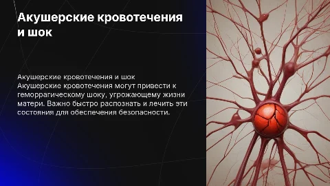 акушерские кровотечения,геморрагический шок