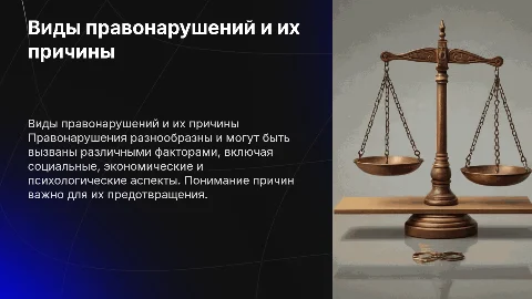 Виды правонарушений и причины их совершения