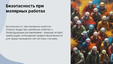 Охрана труда при малярных работах с безвоздушным распылением