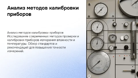 Анализ и оценка методов проверки и калибровки приборов