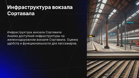 Презентация о доступной инфраструктуре вокзала Сортавала