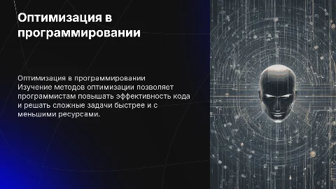 Оптимизация в профессиональной деятельности программиста