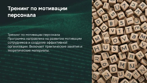 Программа тренинга по мотивации персонала и организации