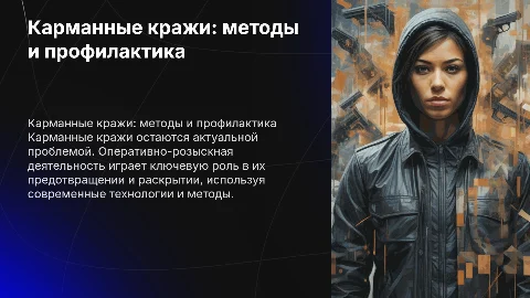 Карманные кражи в рамках оперативно-розыскной деятельности
