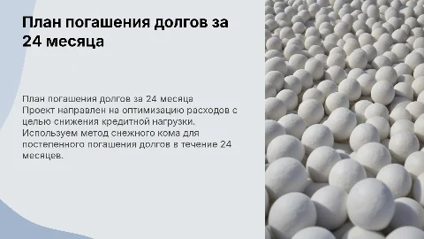 Проект по структуризации расходов для погашения долгов