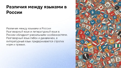 Различия между разговорным и литературным языком в России