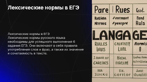 Презентация на тему "Лексические нормы" для ЕГЭ по русскому
