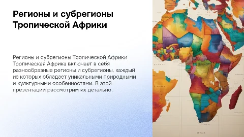 Регионы и субърегионы тропической африки(подробно)