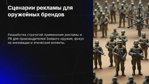 Презентация: Сценарии рекламы и PR для производителей боевого оружия