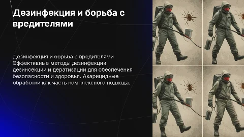 дезинфекция, дезинсекция, дератизация и акарицидные обработки
