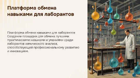 Создание площадки для обмена навыками лаборантов химического анализа