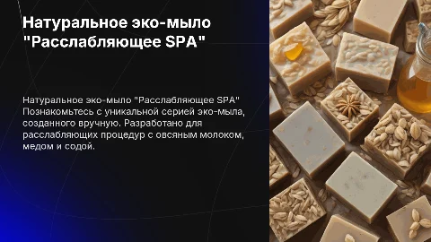 Натуральное эко-мыло "Расслабляющее SPA" для ухода за кожей