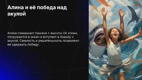 Девочка Алина прыгает с крыши 24-этажного дома и сражается с акулой