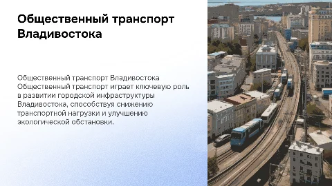Роль общественного транспорта в городской жизни Владивостока