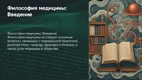 Презентация по философии медицины: основные проблемы и история