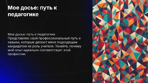 мое досье и почему я могу работать учителем