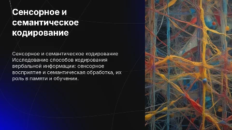 Сенсорное и несенсорное кодирование вербальной информации
