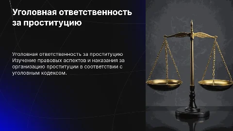 Уголовная ответственность за организацию проституции