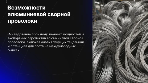 Презентация: Производственные и экспортные возможности алюминиевой