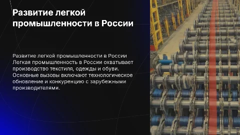 отрасль легкой промышленности в России