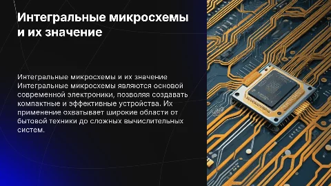 Интегральные микросхемы для индивидуального проекта