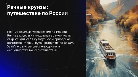 речные круизы по России