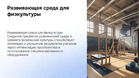 Предметно развивающая среда в кабинете физкультуры