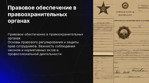 Правовое обеспечение сотрудников правоохранительных органов