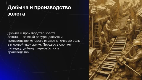 добыча и производство золота