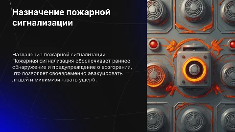 Назначение пожарной сигнализации: разработать урок