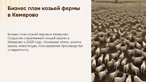 Бизнес план козьей фермы города Кемерово на 2025г